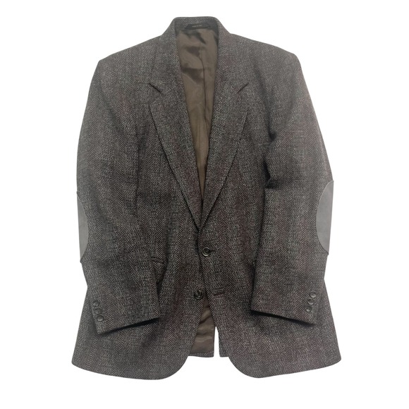 Haggar Other - vtg Haggar 40S Brown Cream Herringbone Stripe Tweed Blazer Jacket Sport Coat USA